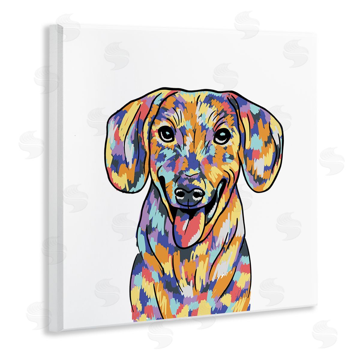 Masey St. Studios Modern Bold Dog Portrait Wooden Wall Plaque Art Print