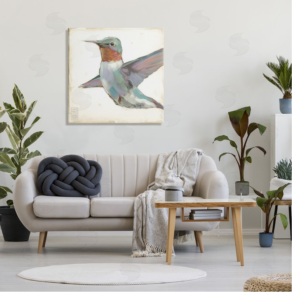 Stacy D'Aguiar Hummingbird in Flight Canvas Wall Art in Room
