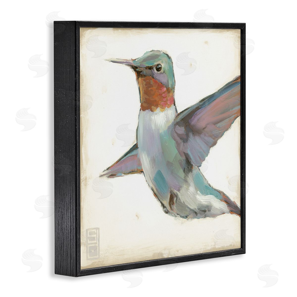 Stacy D'Aguiar Hummingbird in Flight Black Framed Glicee Wall Art Print