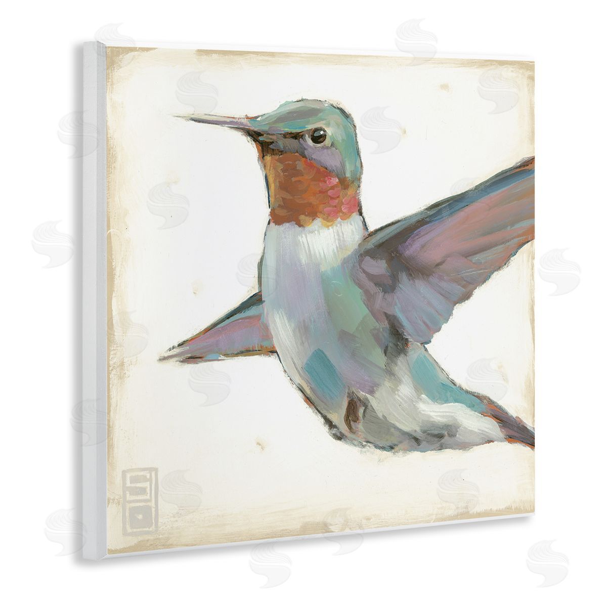 Stacy D'Aguiar Hummingbird in Flight Wooden Wall Plaque Art Print