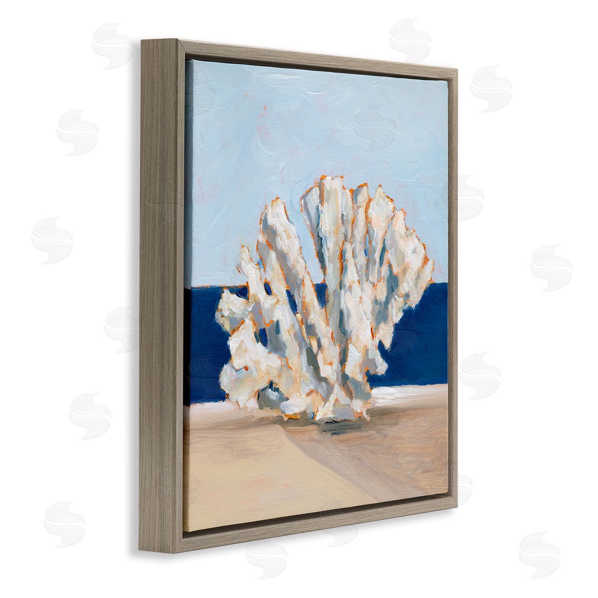 Ethan Harper Ocean Coral Still Life Brown Floating Frame Canvas Wall Art Print