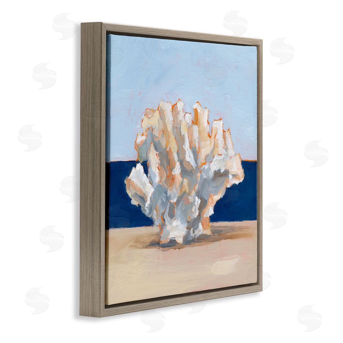 Ethan Harper Coral Still Life Painting Brown Floating Frame Canvas Wall Art Print