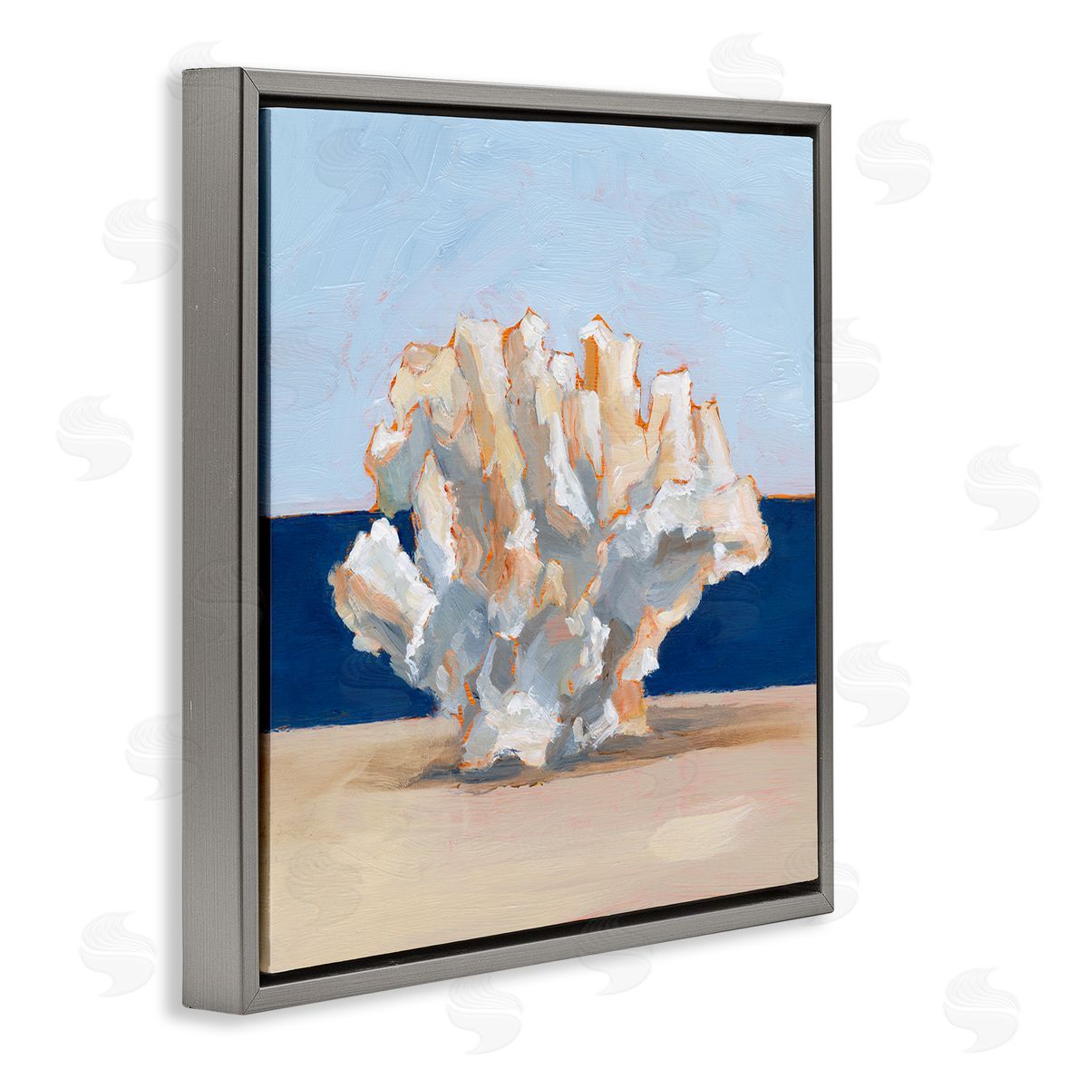 Ethan Harper Coral Still Life Painting Gray Floating Frame Canvas Wall Art Print