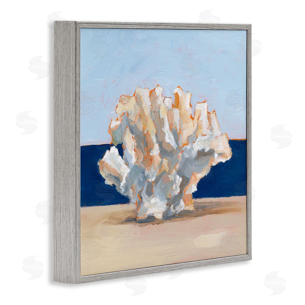 Ethan Harper Coral Still Life Painting Gray Framed Glicee Wall Art Print