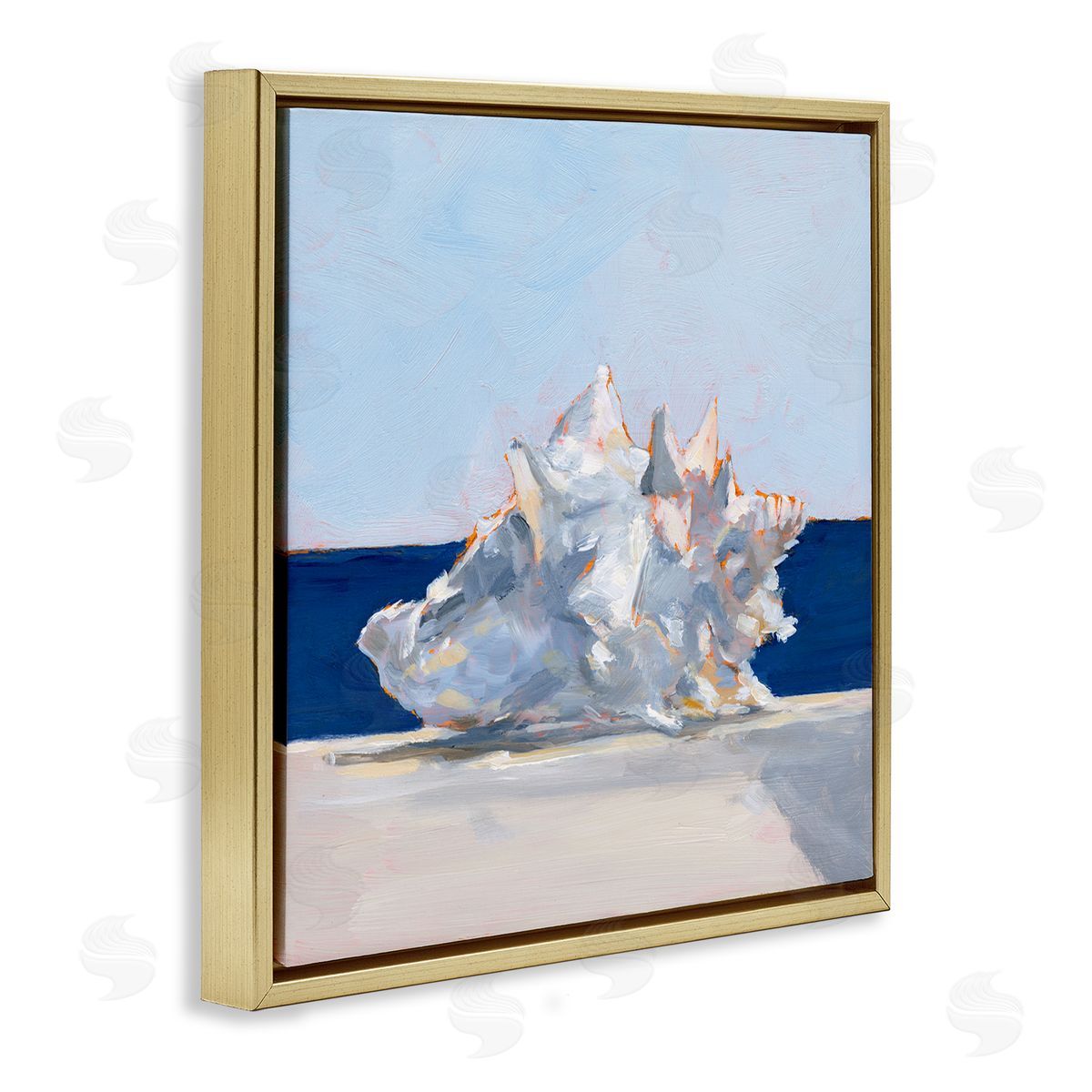 Ethan Harper Conch Shell Painting Gold Floating Frame Canvas Wall Art Print