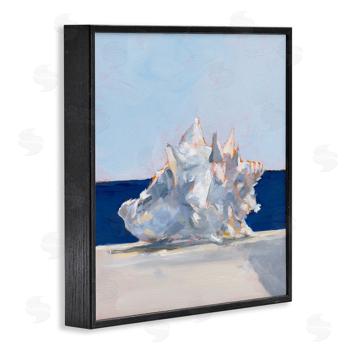 Ethan Harper Conch Shell Painting Black Framed Glicee Wall Art Print