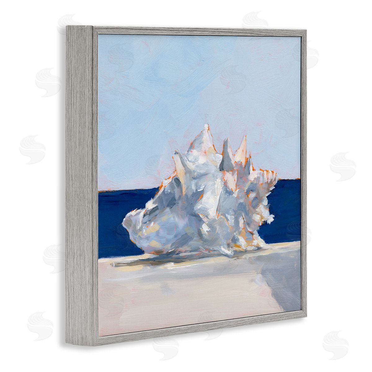 Ethan Harper Conch Shell Painting Gray Framed Glicee Wall Art Print