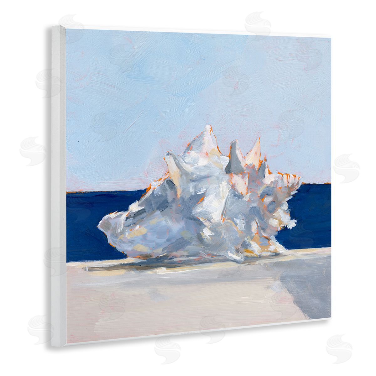 Ethan Harper Conch Shell Painting Wooden Wall Plaque Art Print