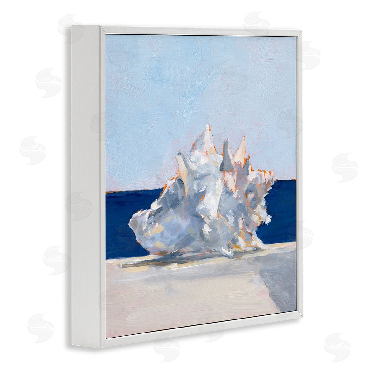 Ethan Harper Conch Shell Painting White Framed Glicee Wall Art Print