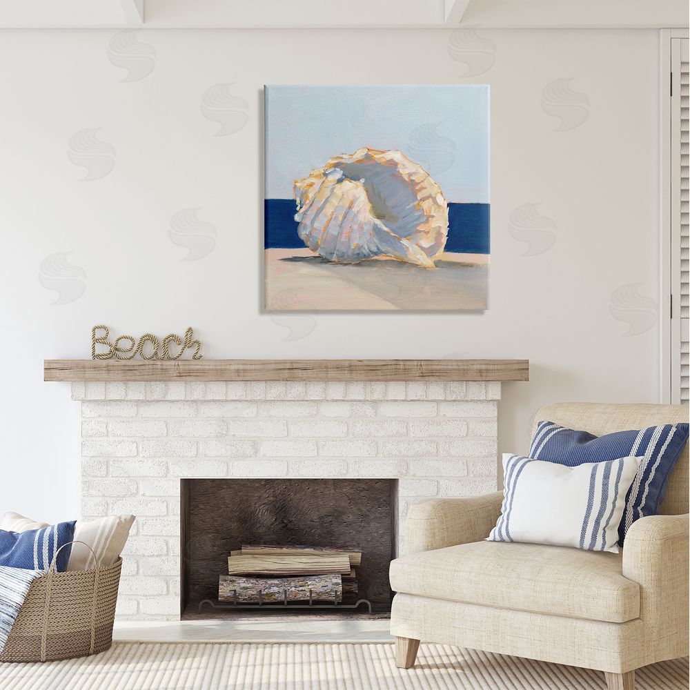 Ethan Harper Nautical Conch Painting Canvas Wall Art in Room