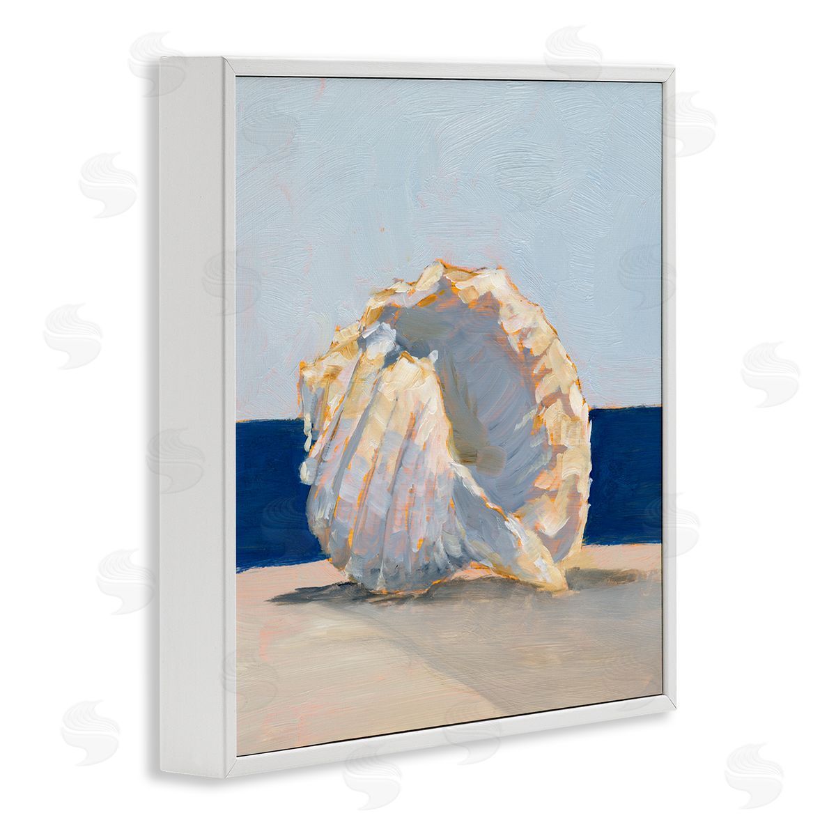 Ethan Harper Nautical Conch Painting White Framed Glicee Wall Art Print