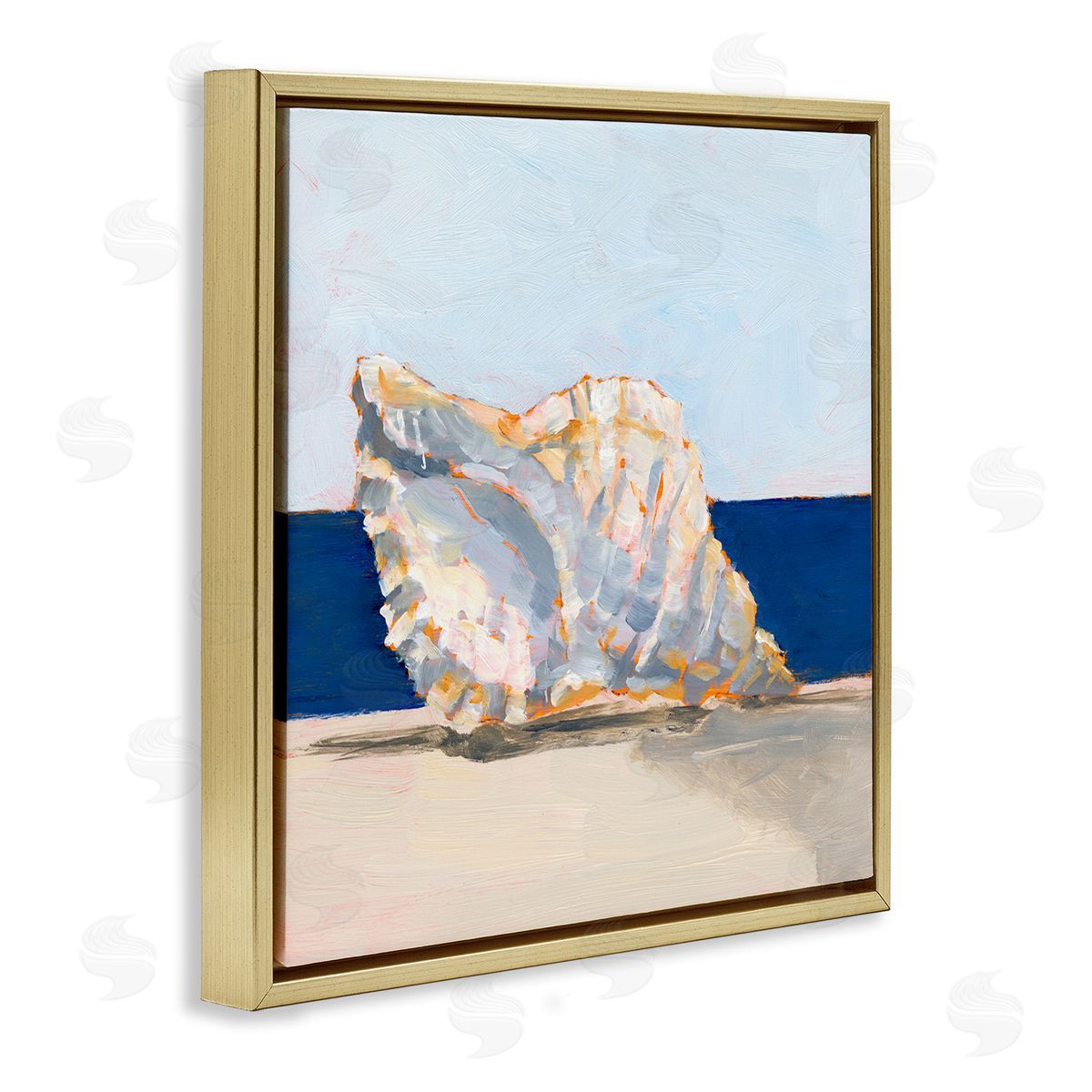 Ethan Harper Conch Still Life Painting Gold Floating Frame Canvas Wall Art Print