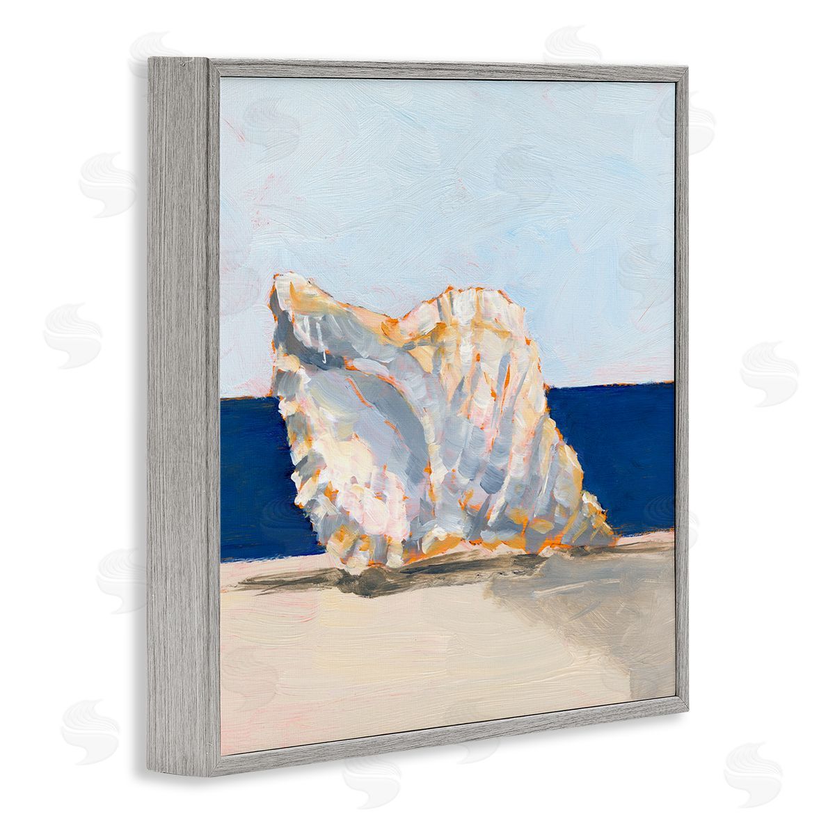 Ethan Harper Conch Still Life Painting Gray Framed Glicee Wall Art Print