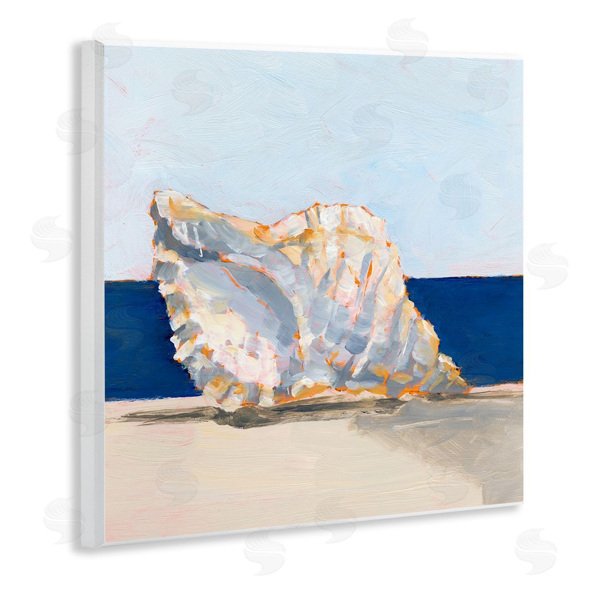 Ethan Harper Conch Still Life Painting Wooden Wall Plaque Art Print