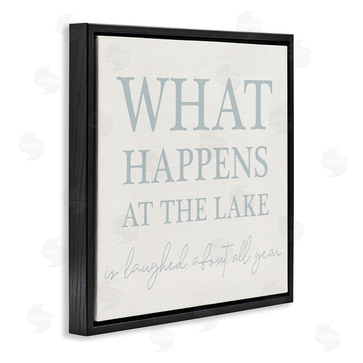 Stupell Studio Funny Lake House Phrase Black Floating Frame Canvas Wall Art Print