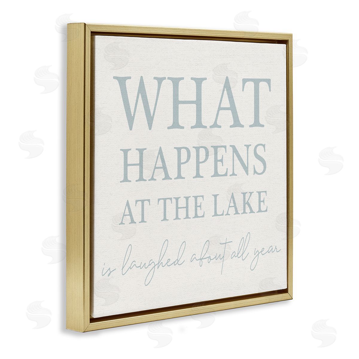 Stupell Studio Funny Lake House Phrase Gold Floating Frame Canvas Wall Art Print