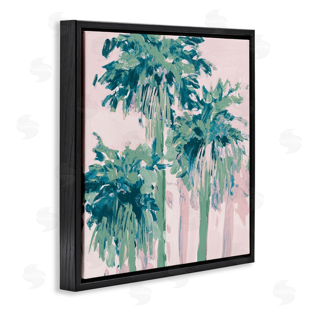 Jane Slivka Abstract Palms Trees Black Floating Frame Canvas Wall Art Print