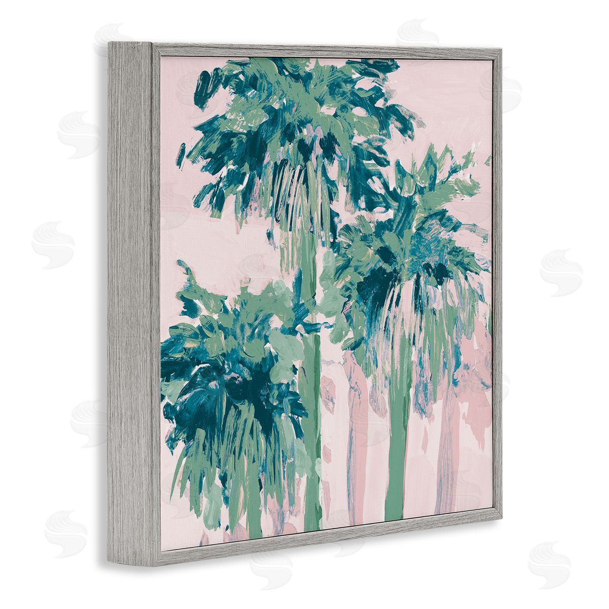 Jane Slivka Abstract Palms Trees Gray Framed Glicee Wall Art Print