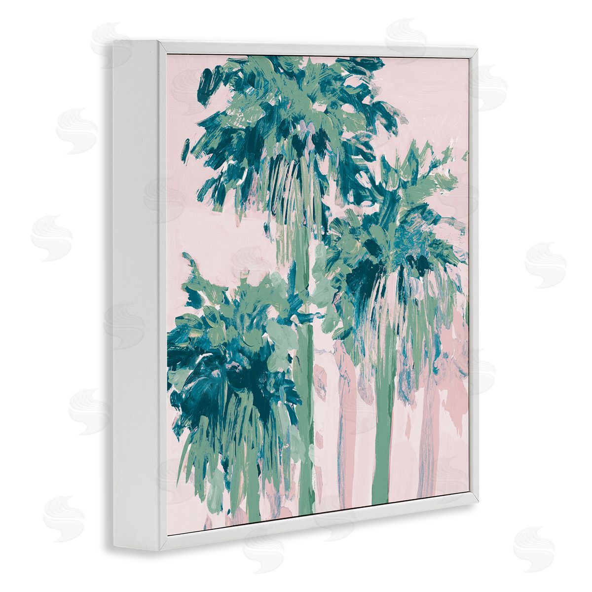 Jane Slivka Abstract Palms Trees White Framed Glicee Wall Art Print