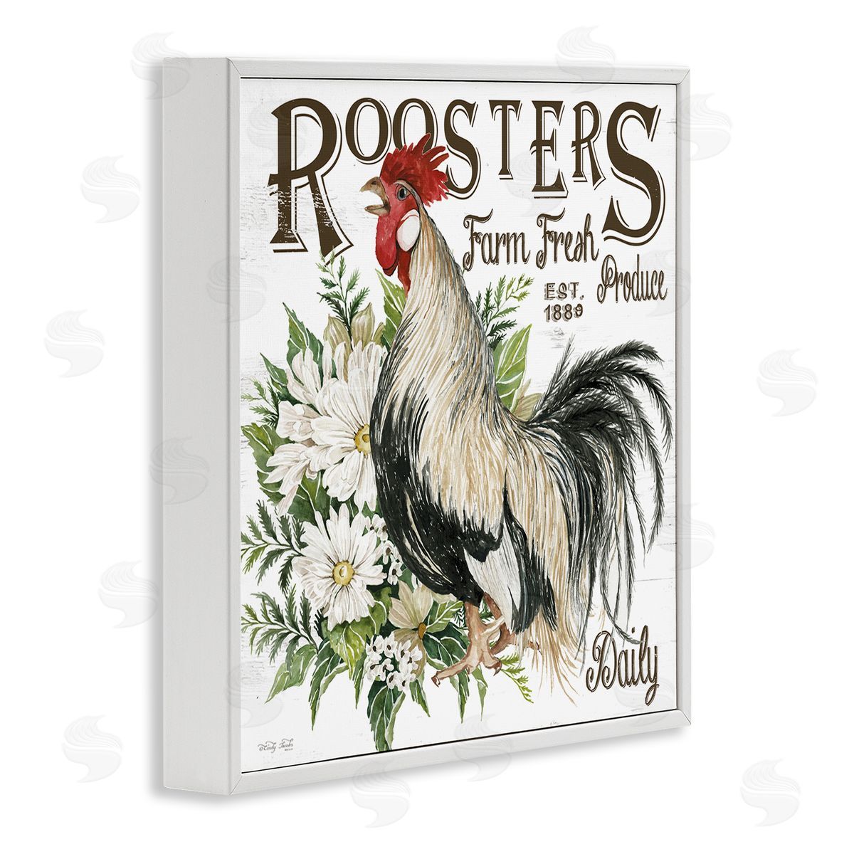 Cindy Jacobs Farm Fresh Produce Phrase White Framed Glicee Wall Art Print