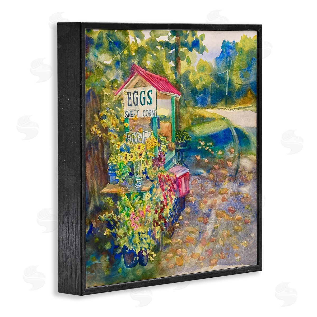 MB Cunningham Farm Stand Painting Black Framed Glicee Wall Art Print