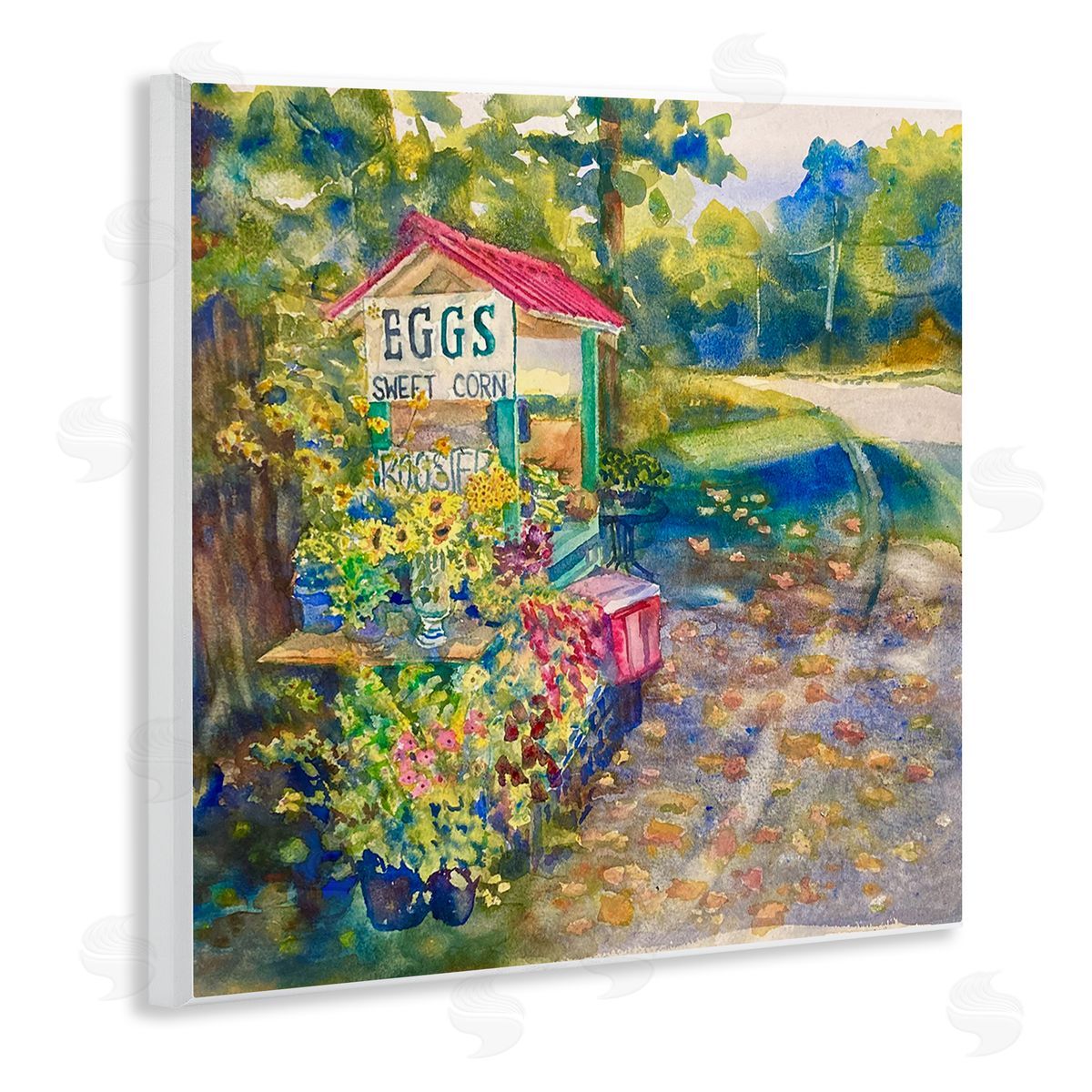 MB Cunningham Farm Stand Painting Wooden Wall Plaque Art Print