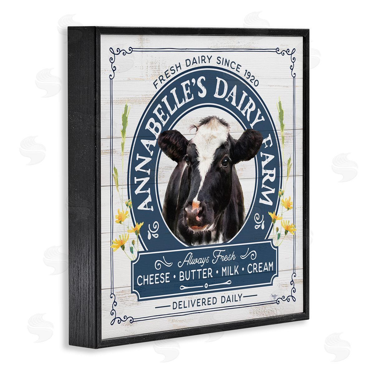 Mollie B. Rustic Dairy Farm Ad Black Framed Glicee Wall Art Print