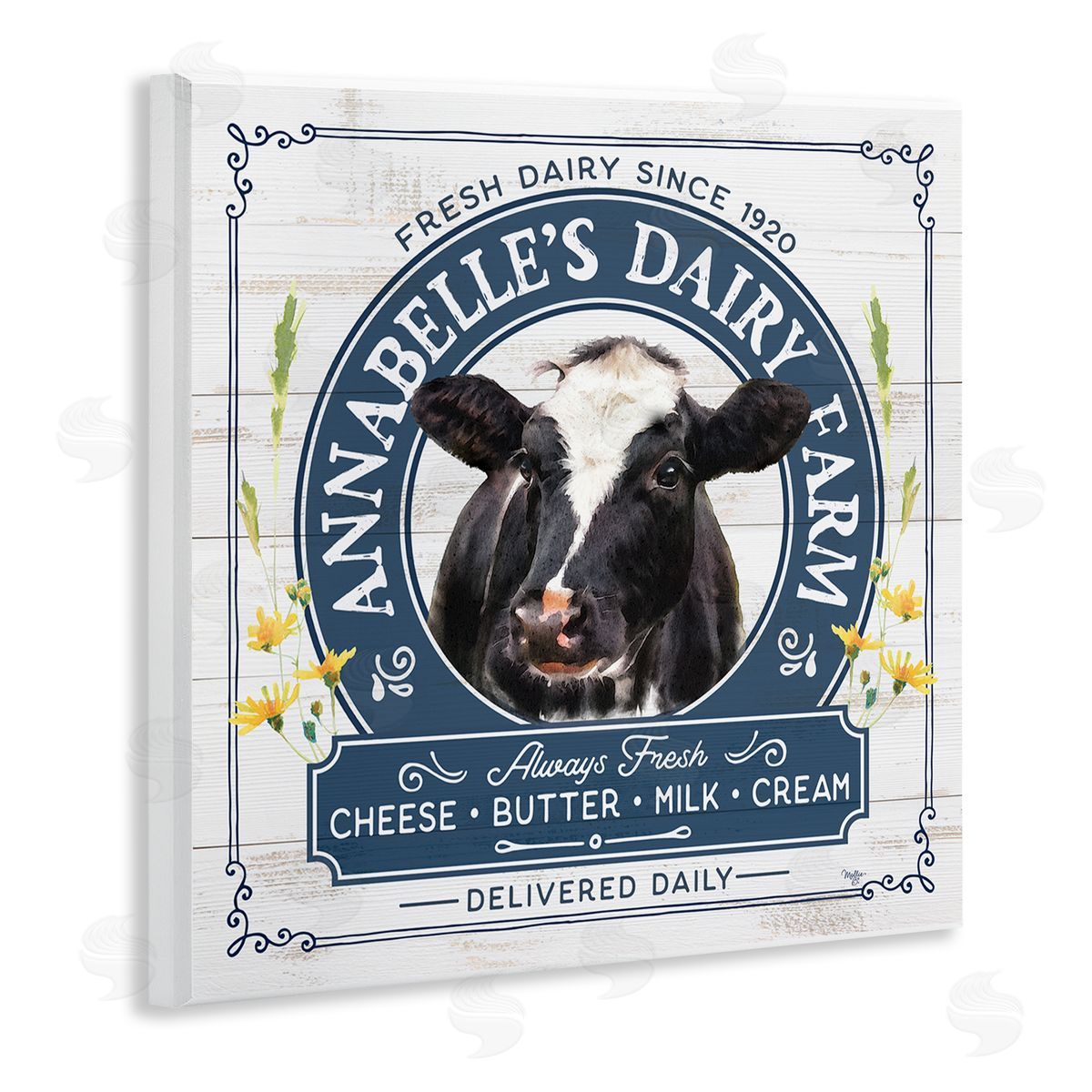 Mollie B. Rustic Dairy Farm Ad Wooden Wall Plaque Art Print