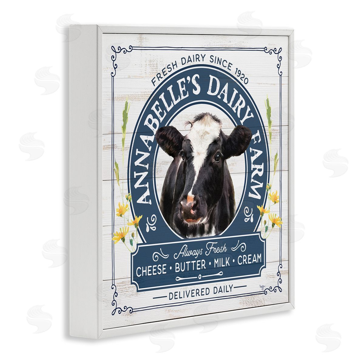 Mollie B. Rustic Dairy Farm Ad White Framed Glicee Wall Art Print