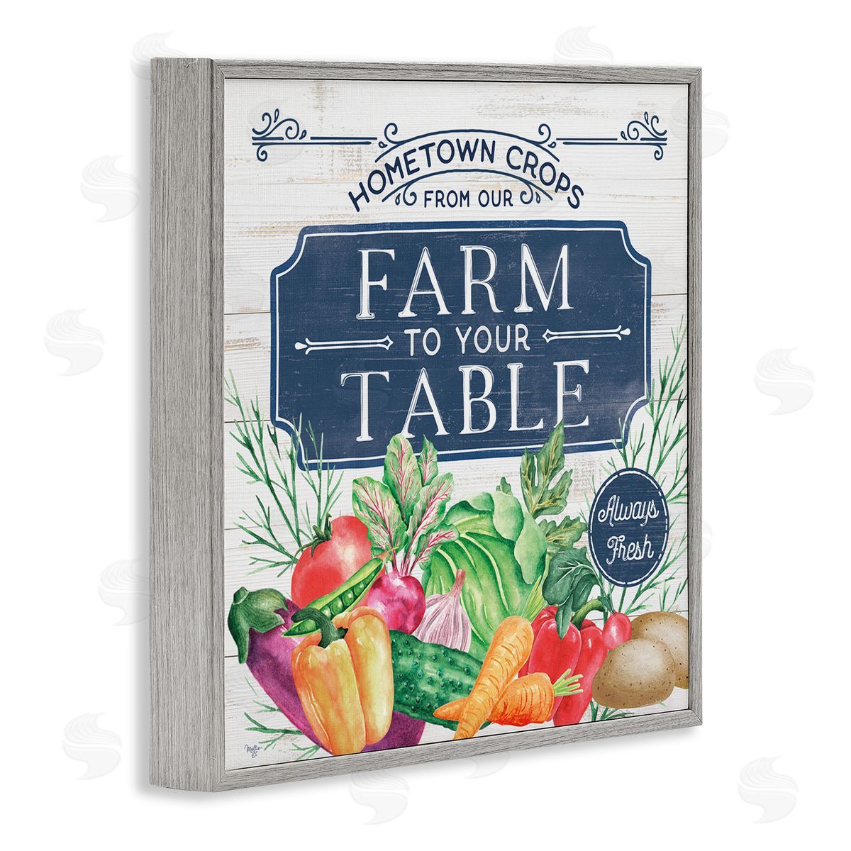 Mollie B. Farm To Table Crops Gray Framed Glicee Wall Art Print