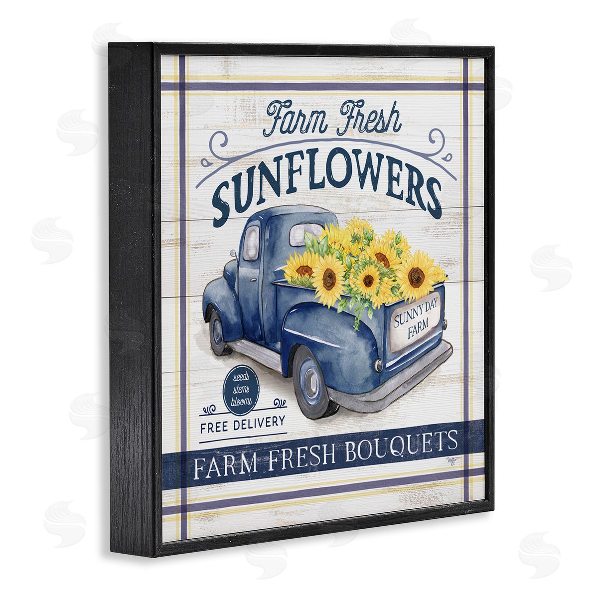 Mollie B. Farm Fresh Sunflowers Ad Black Framed Glicee Wall Art Print