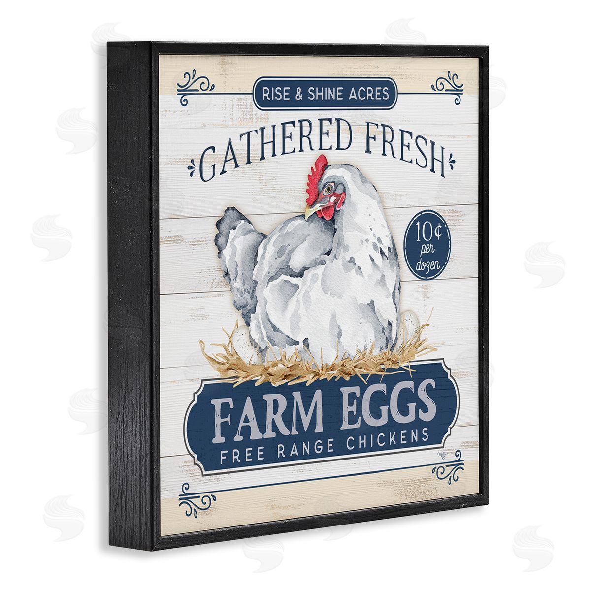 Mollie B. Fresh Farm Eggs Rustic Black Framed Glicee Wall Art Print