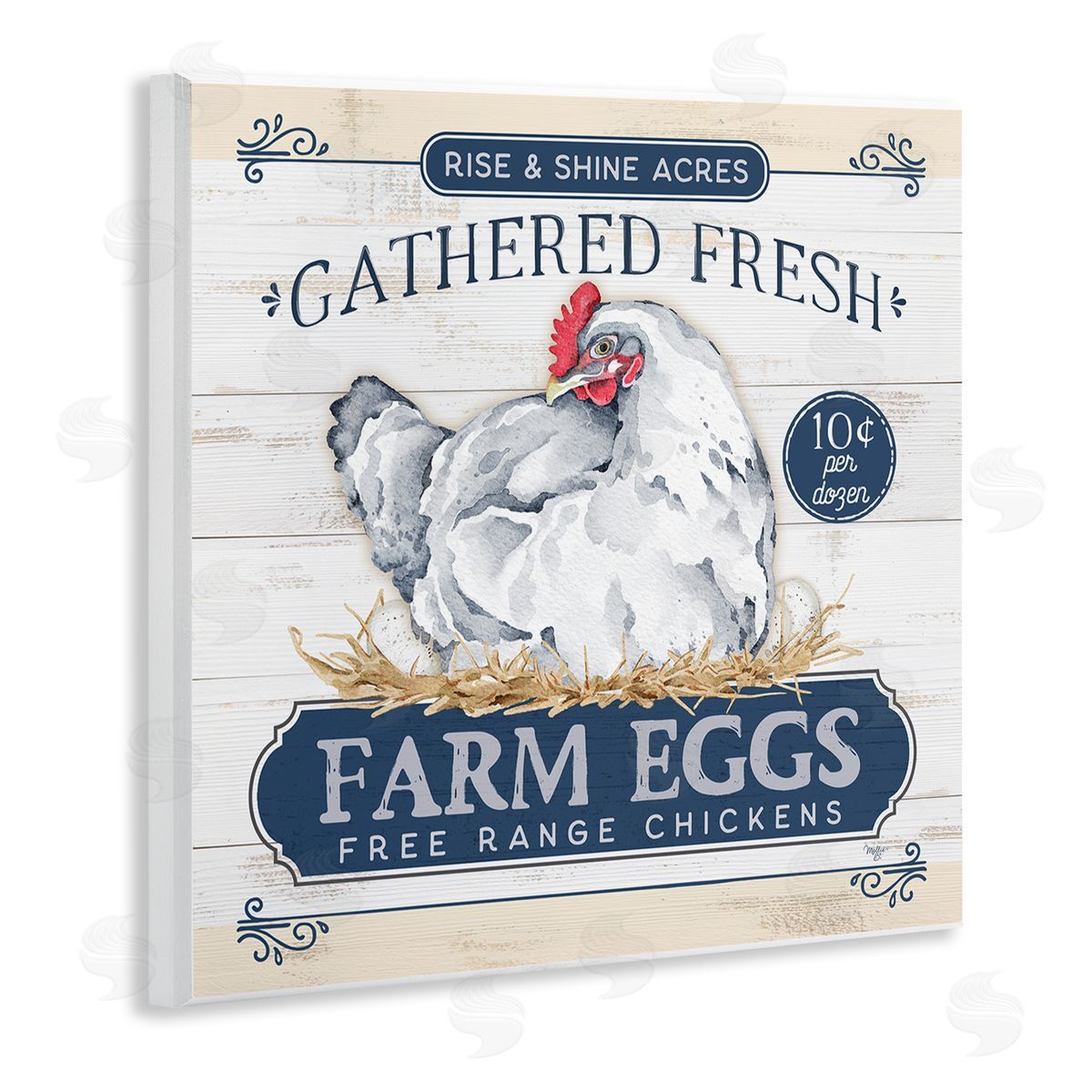 Mollie B. Fresh Farm Eggs Rustic Wooden Wall Plaque Art Print