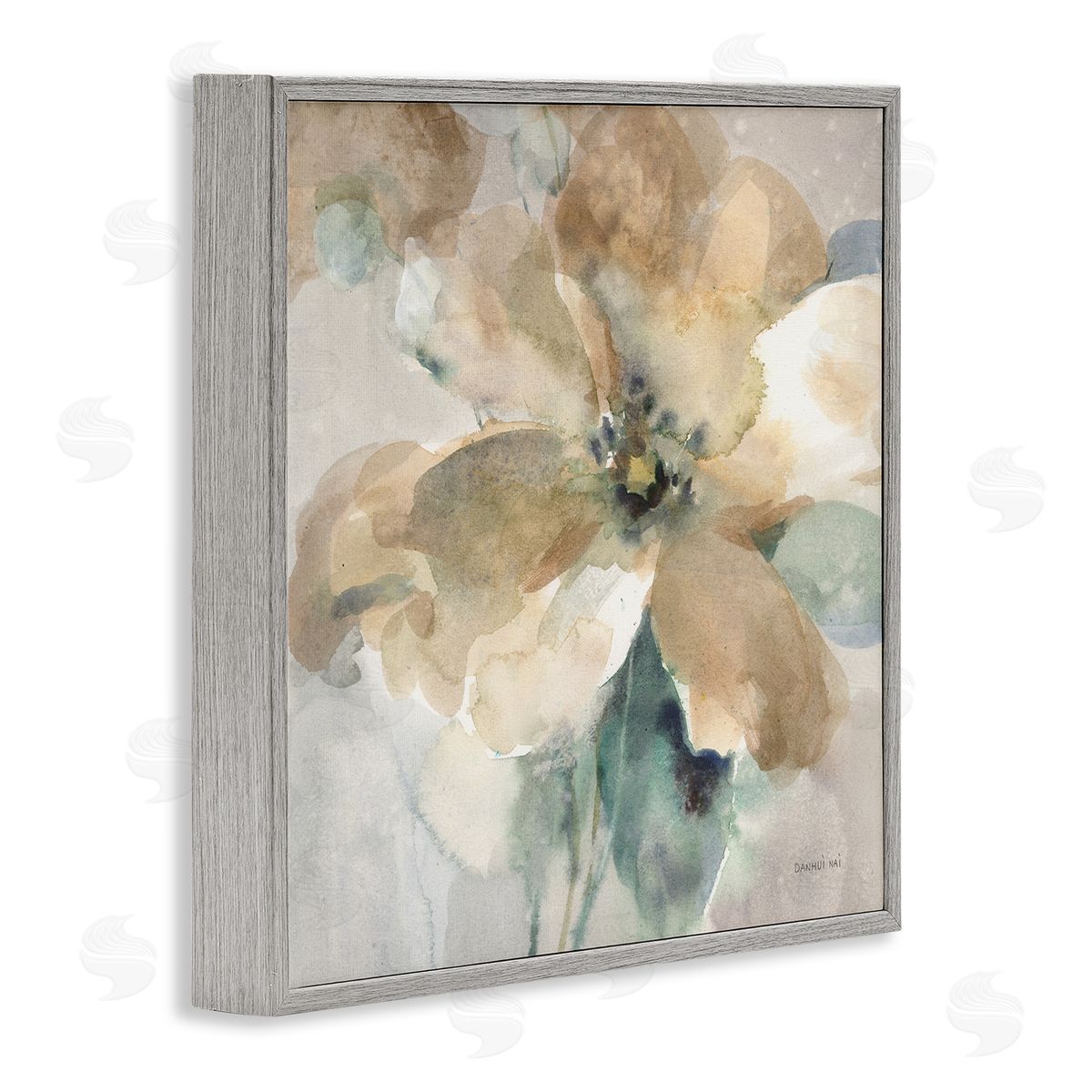 Danhui Nai Abstract Flower Petals Gray Framed Glicee Wall Art Print