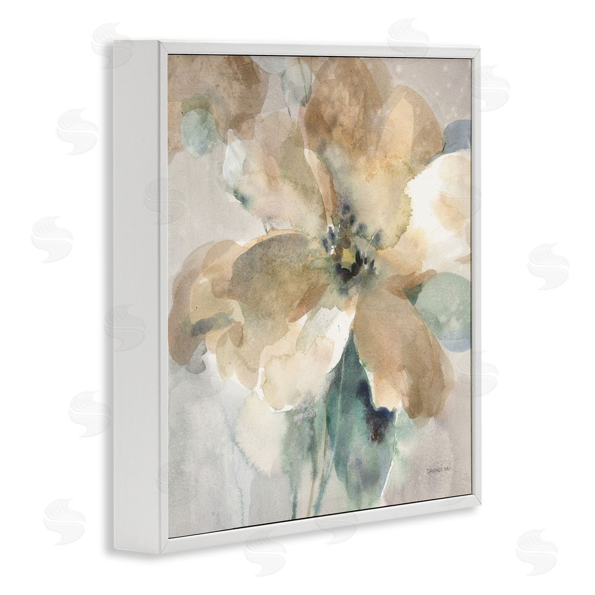 Danhui Nai Abstract Flower Petals White Framed Glicee Wall Art Print