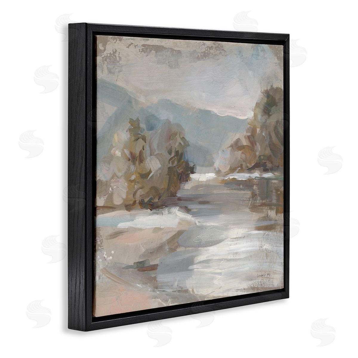 Danhui Nai Gentle Valley Landscape Black Floating Frame Canvas Wall Art Print