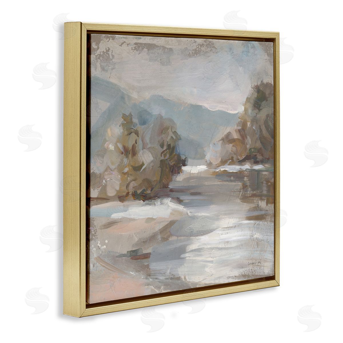 Danhui Nai Gentle Valley Landscape Gold Floating Frame Canvas Wall Art Print