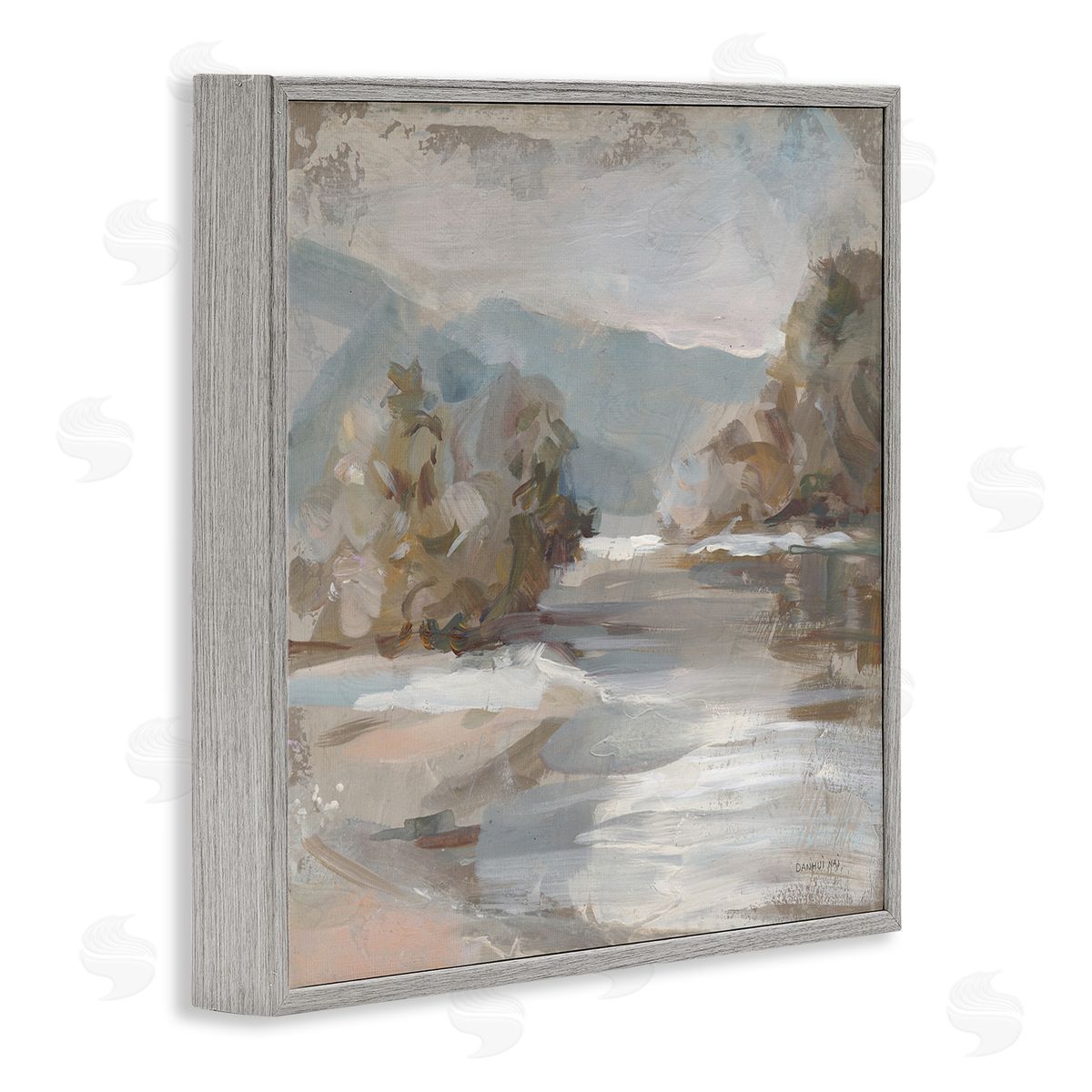 Danhui Nai Gentle Valley Landscape Gray Framed Glicee Wall Art Print