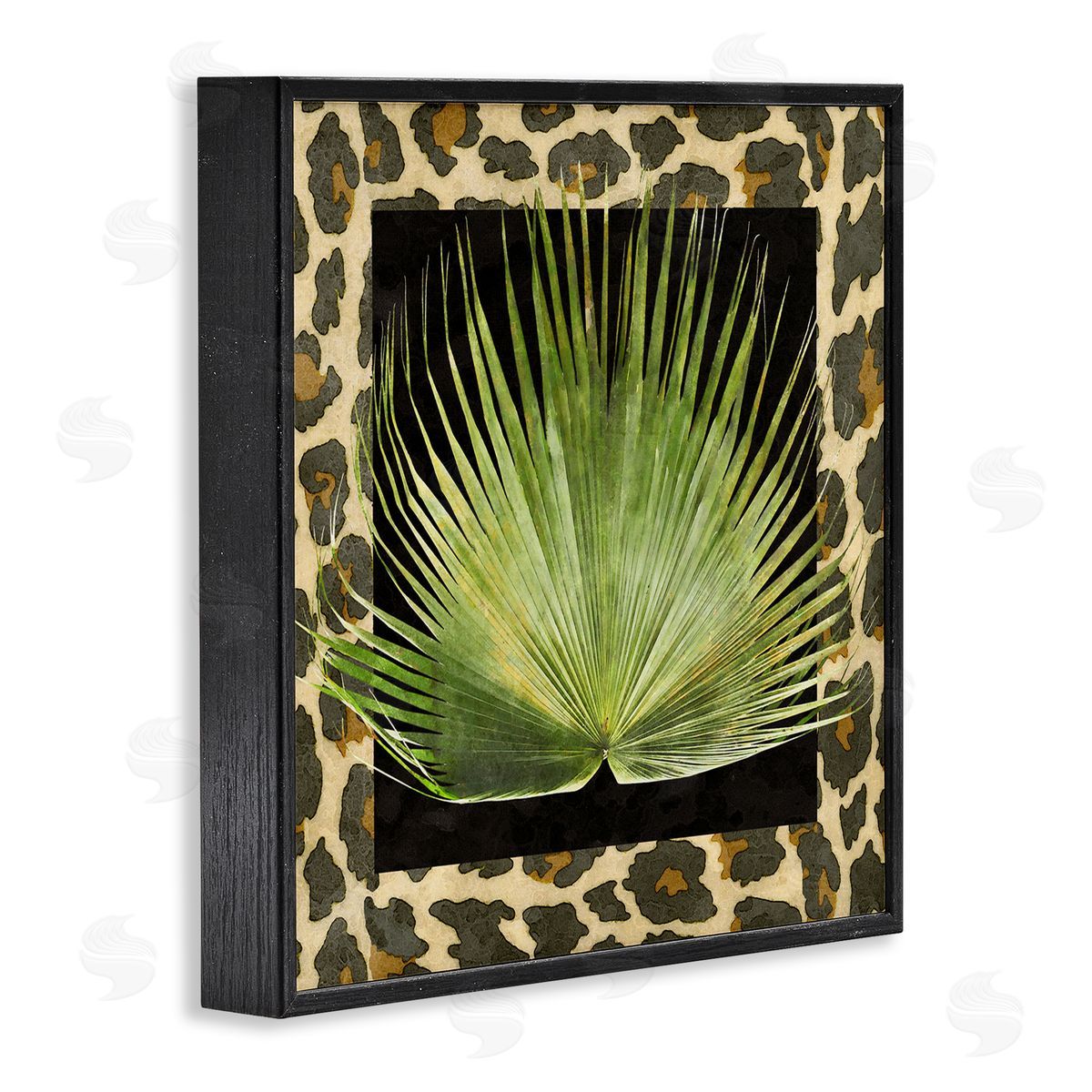 Alonzo Saunders Tropical Leaf Pattern Black Framed Glicee Wall Art Print