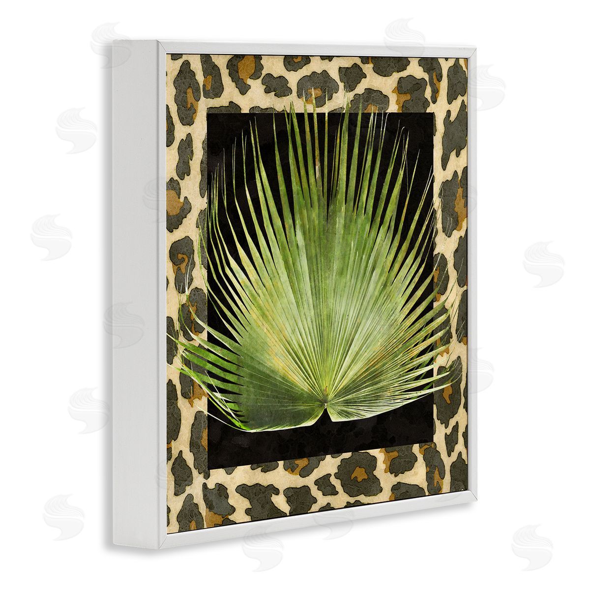 Alonzo Saunders Tropical Leaf Pattern White Framed Glicee Wall Art Print