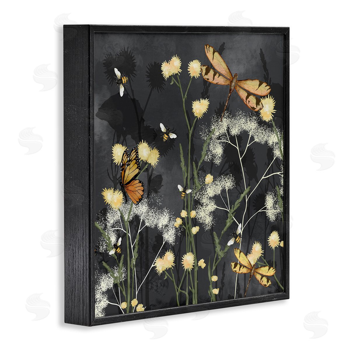 Jade Reynolds Modern Herbs on Grey Black Framed Glicee Wall Art Print