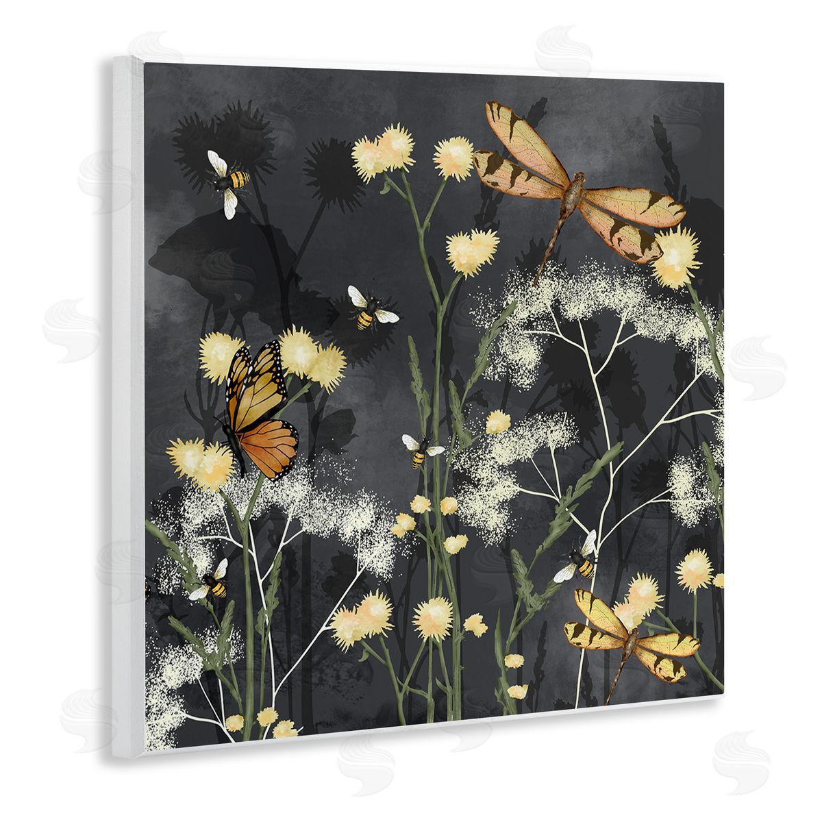 Jade Reynolds Modern Herbs on Grey Wooden Wall Plaque Art Print