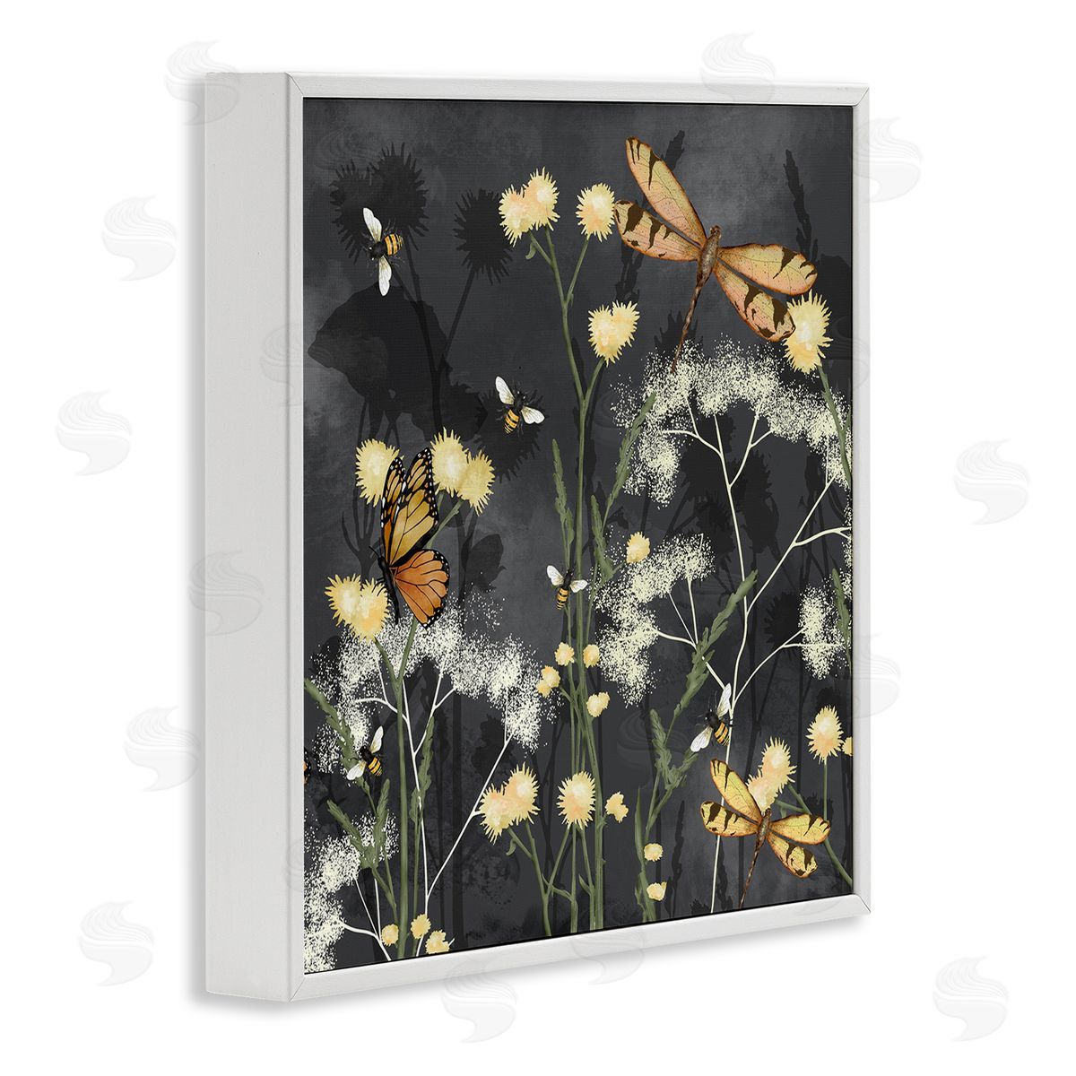 Jade Reynolds Modern Herbs on Grey White Framed Glicee Wall Art Print