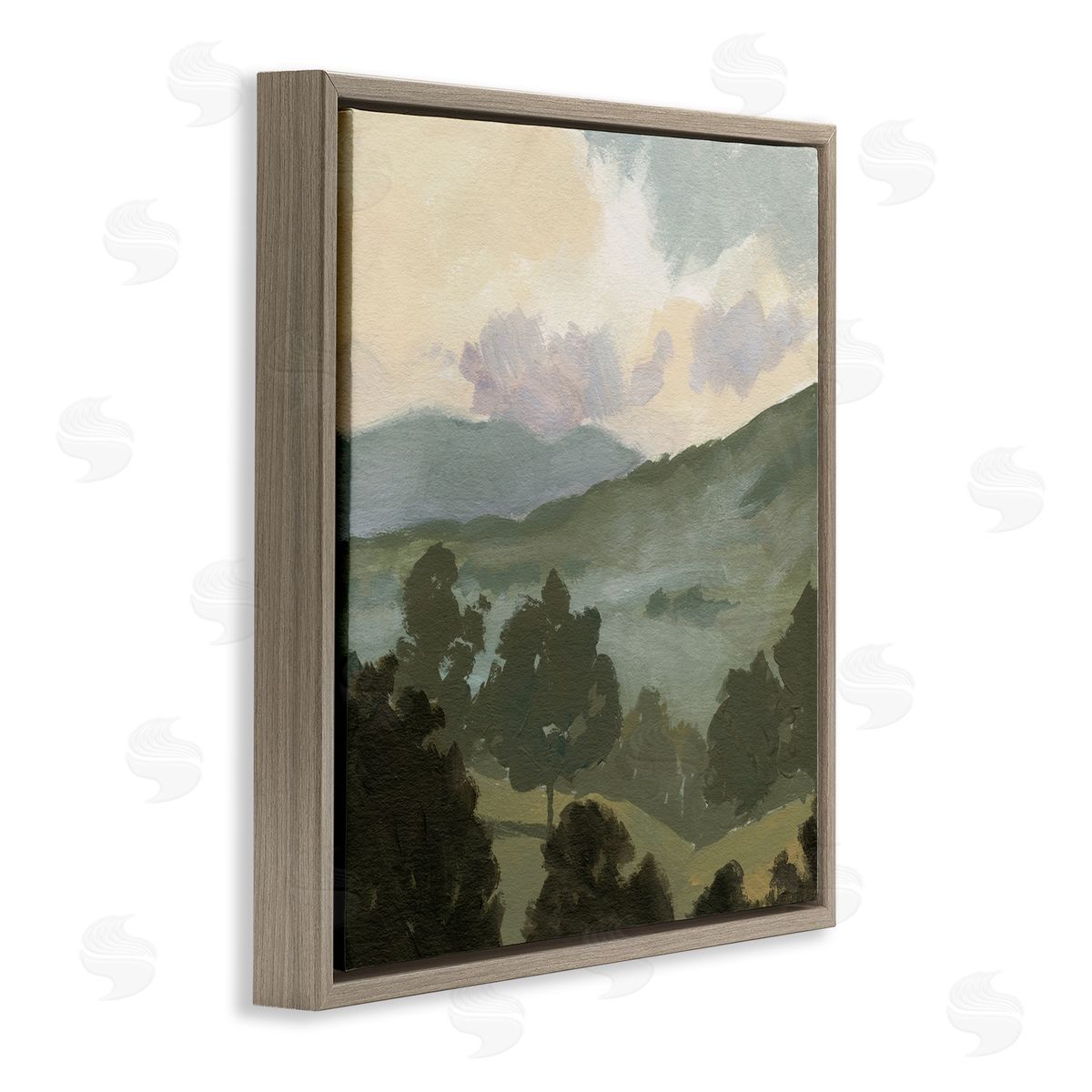 Victoria Barnes Country Landscape Sky Brown Floating Frame Canvas Wall Art Print