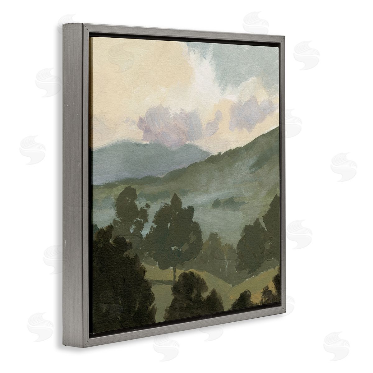 Victoria Barnes Country Landscape Sky Gray Floating Frame Canvas Wall Art Print