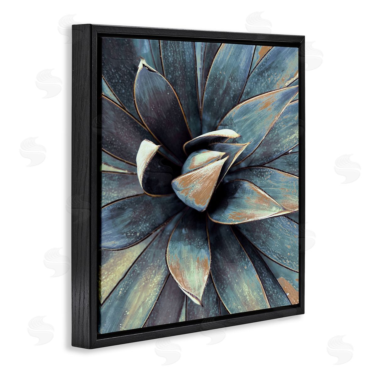 Irena Orlov Modern Tropical Petals Black Floating Frame Canvas Wall Art Print
