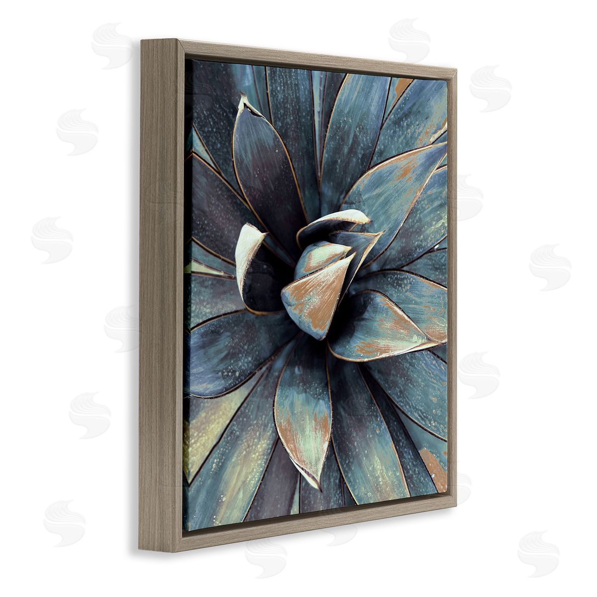 Irena Orlov Modern Tropical Petals Brown Floating Frame Canvas Wall Art Print