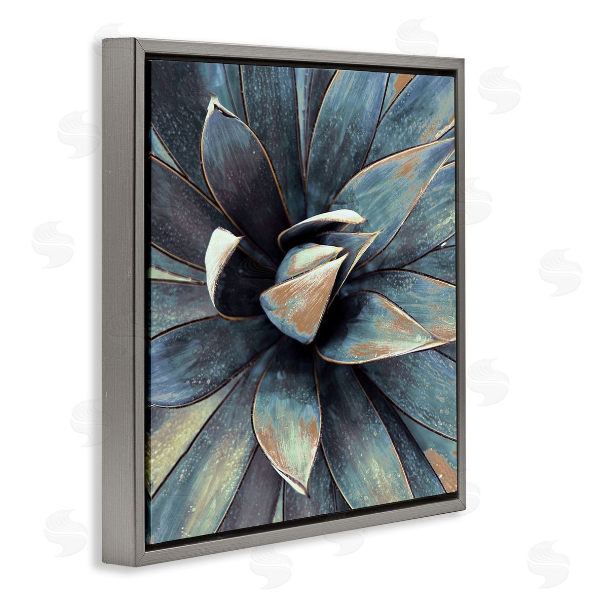 Irena Orlov Modern Tropical Petals Gray Floating Frame Canvas Wall Art Print