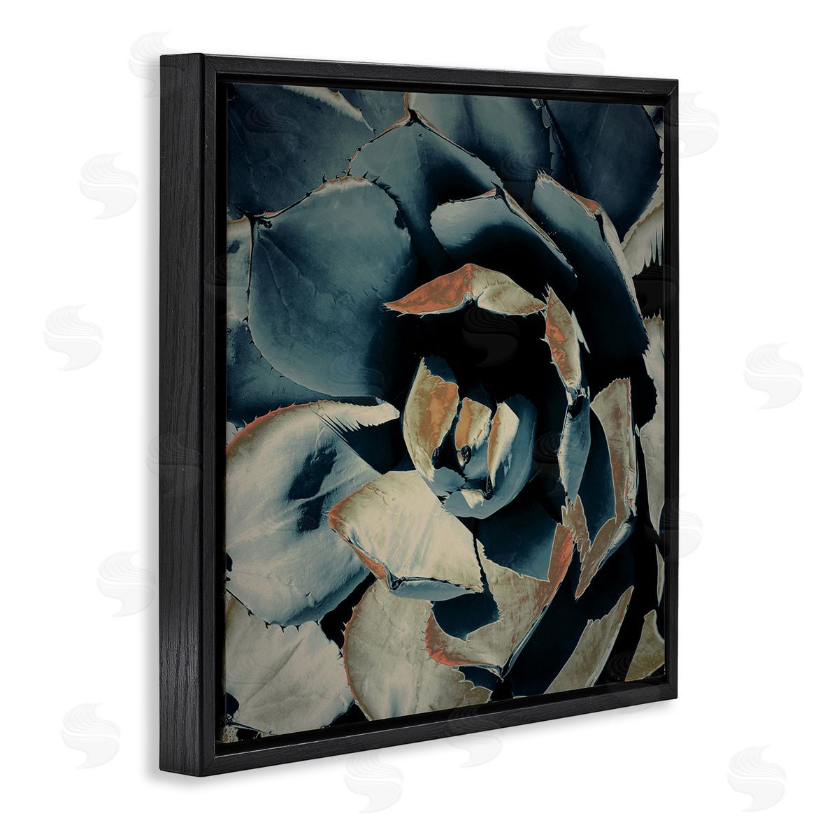 Irena Orlov Modern Succulent Leaves Black Floating Frame Canvas Wall Art Print