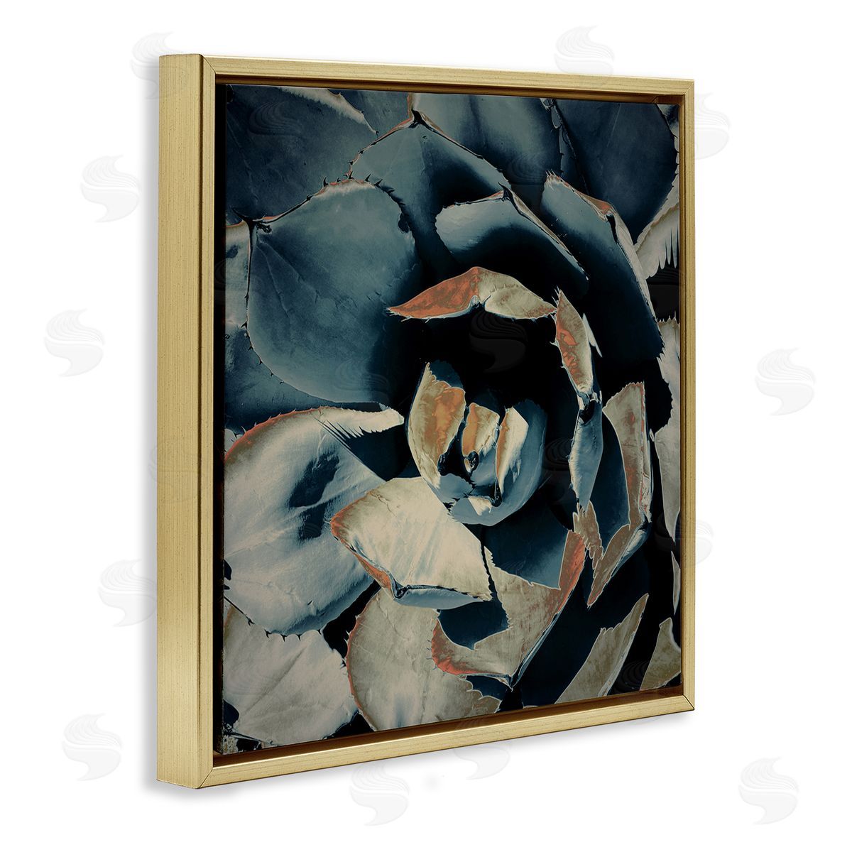 Irena Orlov Modern Succulent Leaves Gold Floating Frame Canvas Wall Art Print